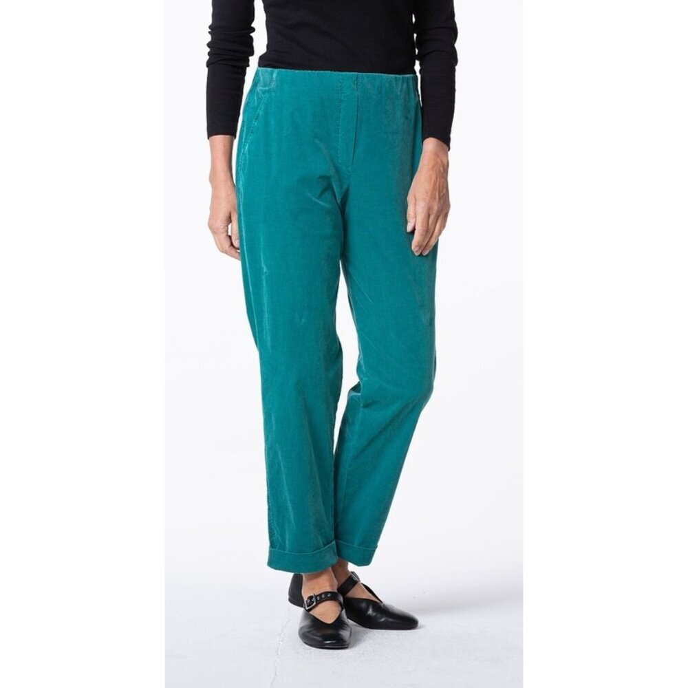 NWT OSKA Trousers 436 Cotton Needlecord Stretch Teal-sz 2 (US 6/8)